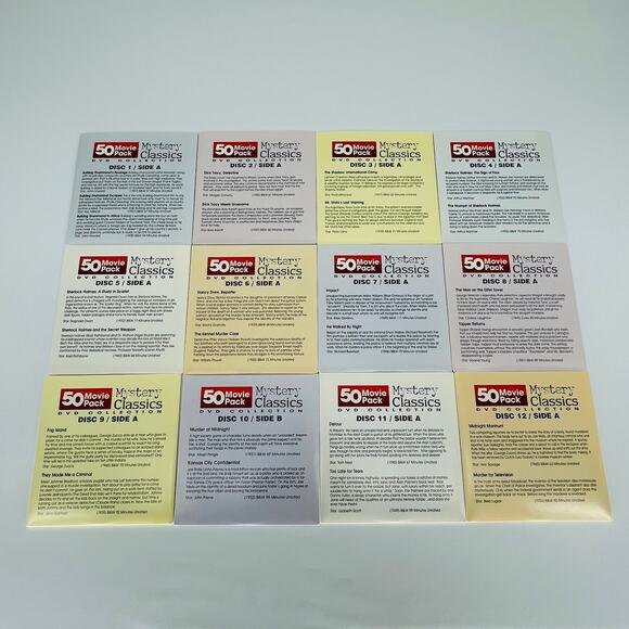 Mystery Classics 50 Movie Pack 12-DVD Collection - Good Used Condition - Picture 10 of 15